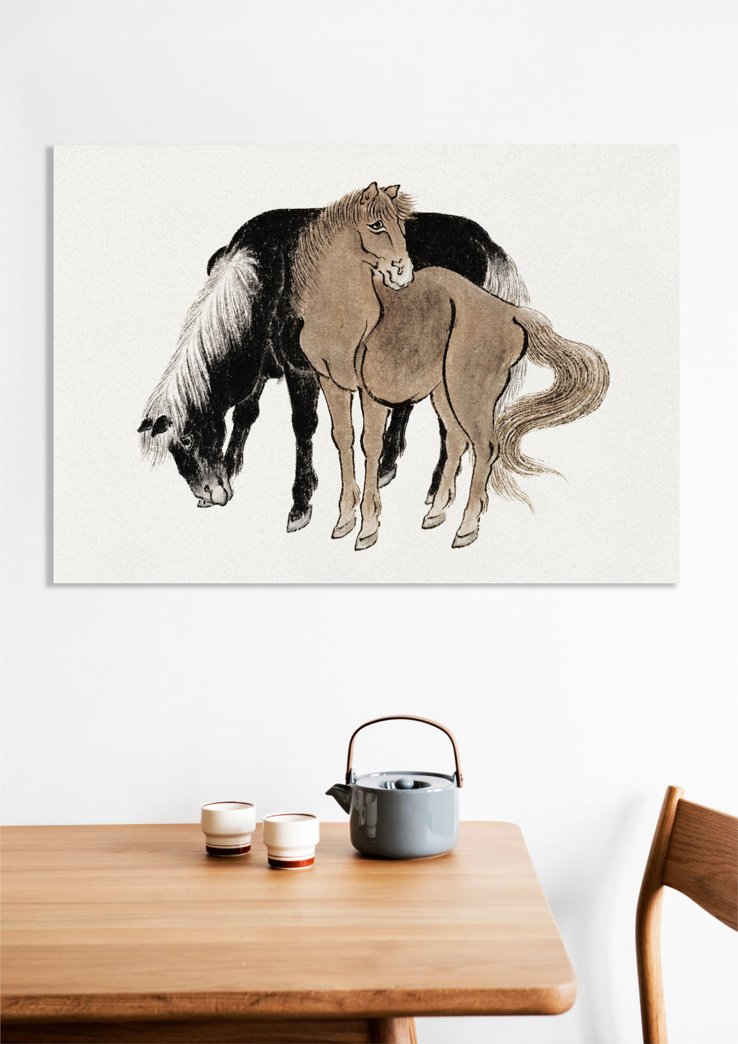 Obraz Horses Sketches, Hokusai Japoński Vintage do Salonu