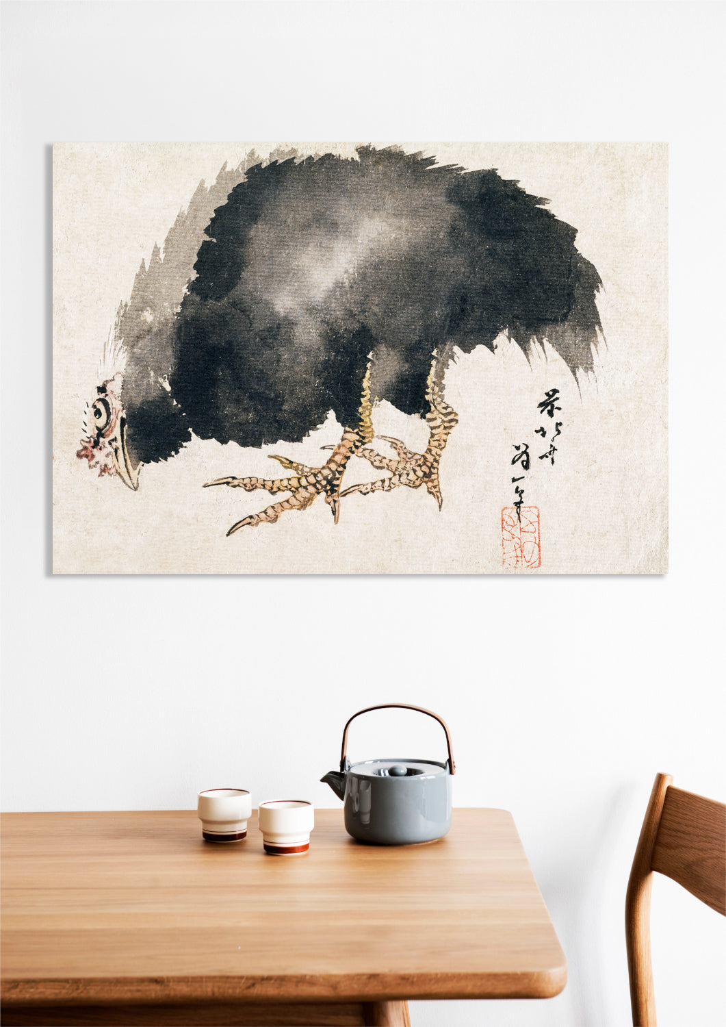 Obraz Kogut, Hokusai Japoński Vintage do Salonu