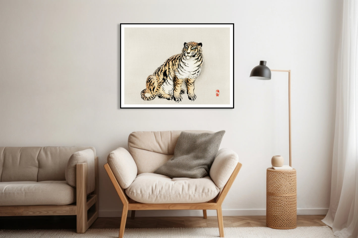 Plakat Tiger, Kōno Bairei Japoński Vintage do Salonu