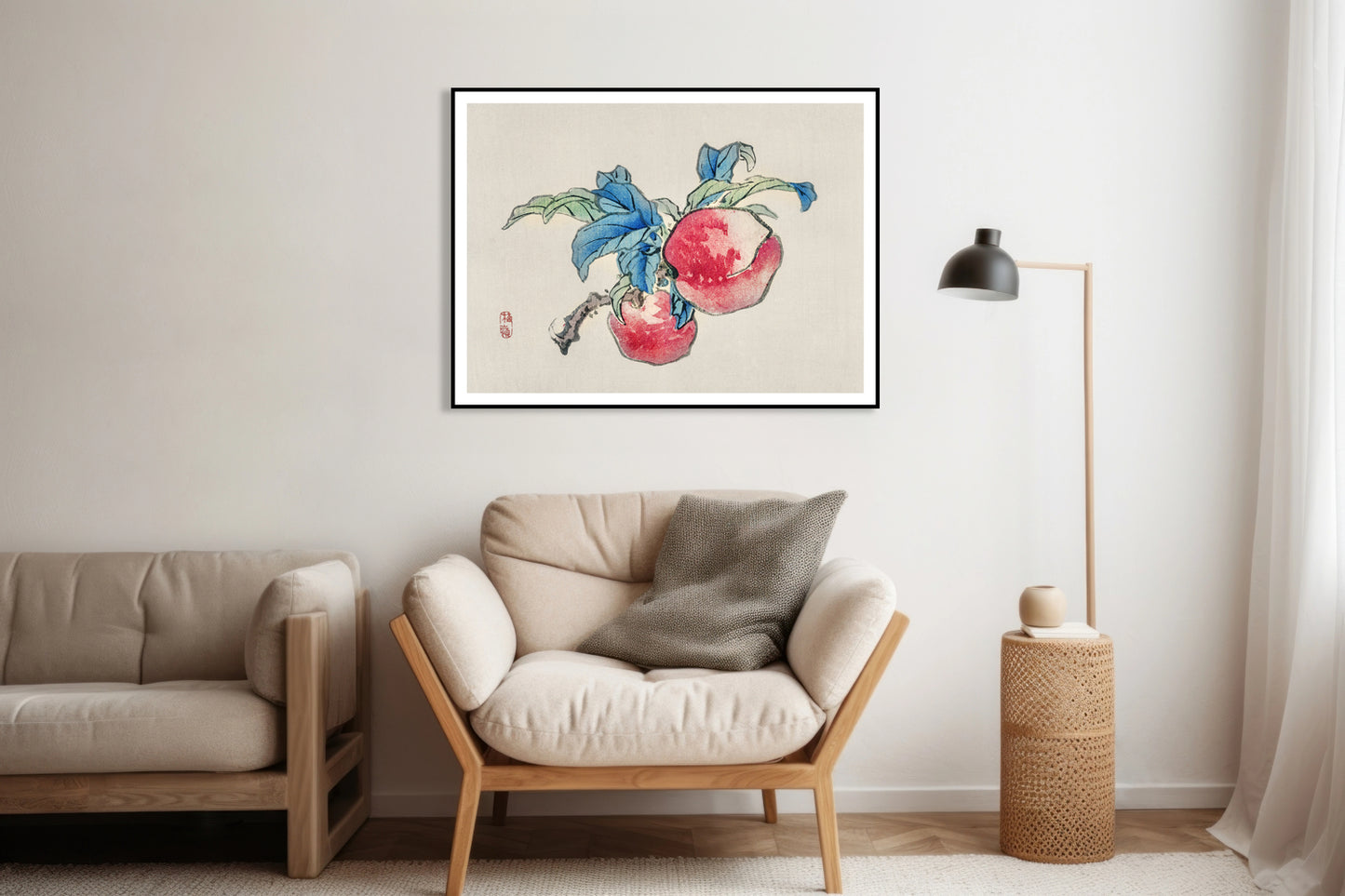 Plakat Peaches, Kōno Bairei Japoński Vintage do Salonu