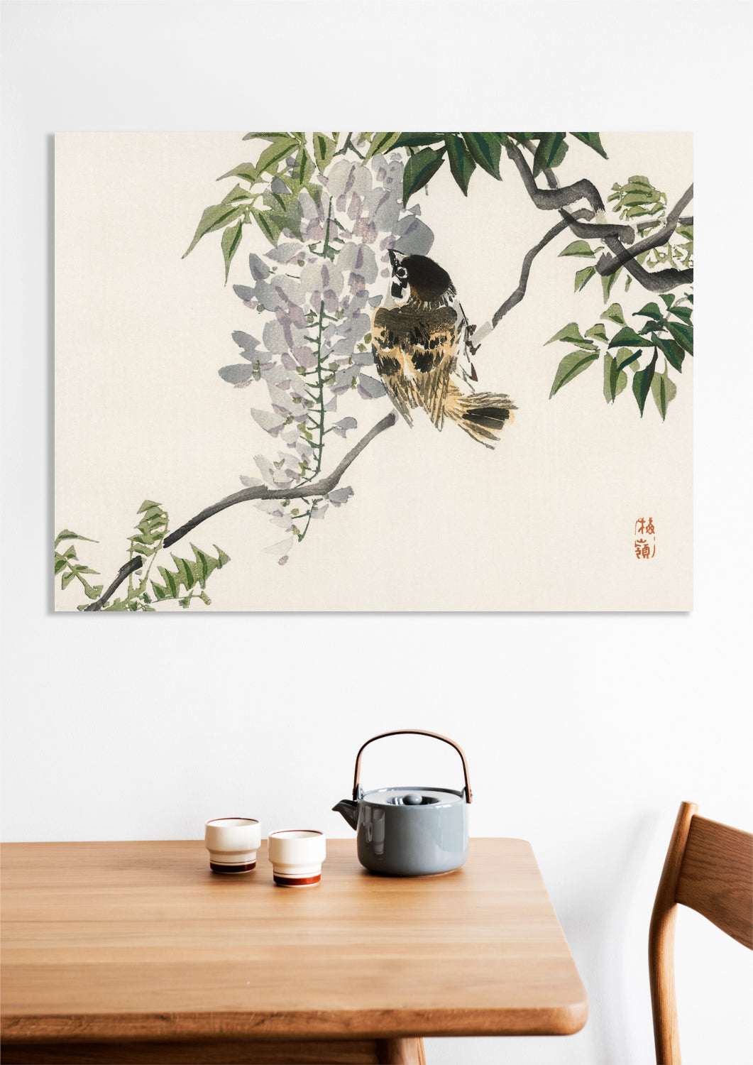 Obraz Sparrow on a Branch, Kōno Bairei Japoński Vintage do Salonu