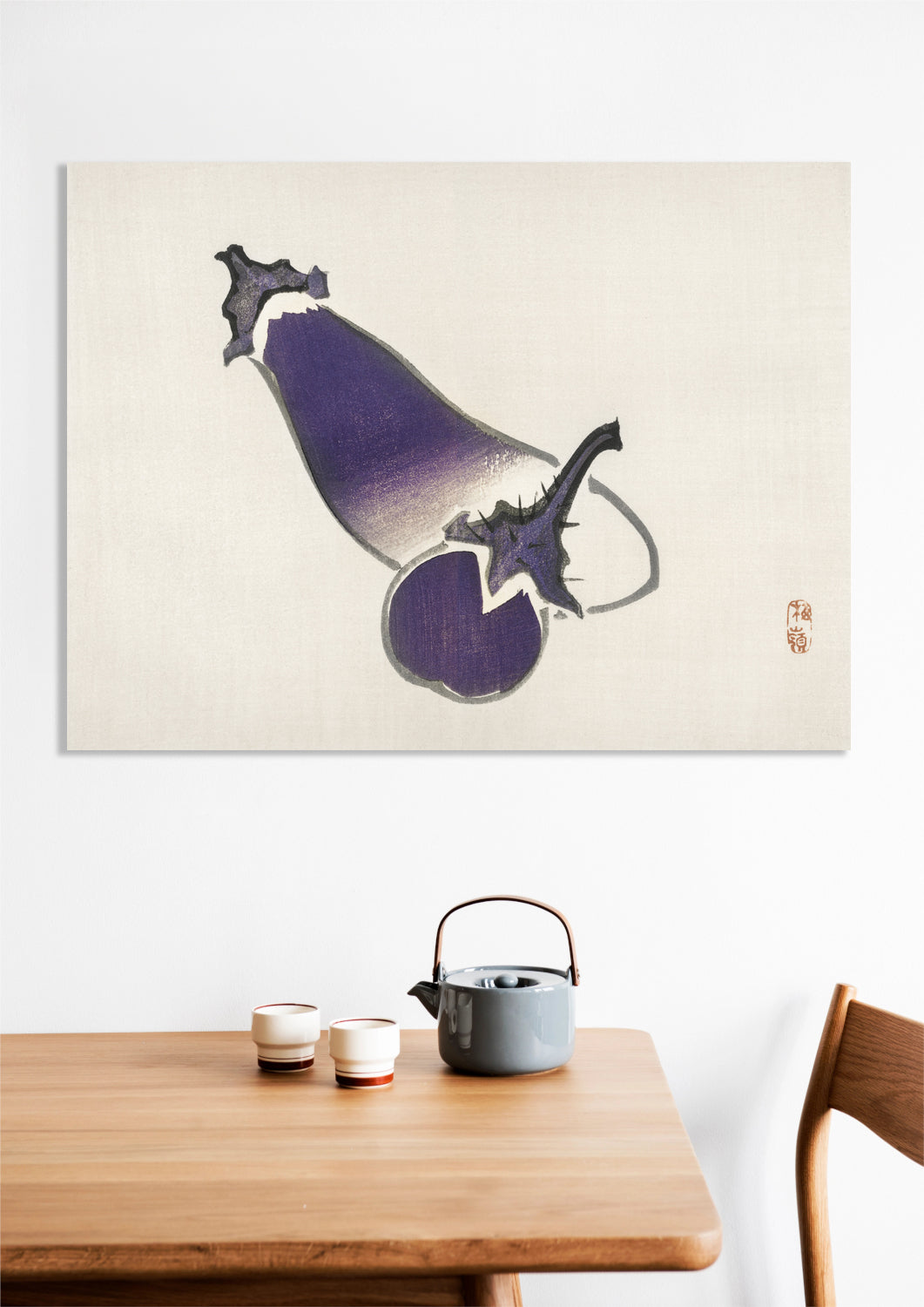Obraz Eggplants, Kōno Bairei Japoński Vintage do Salonu