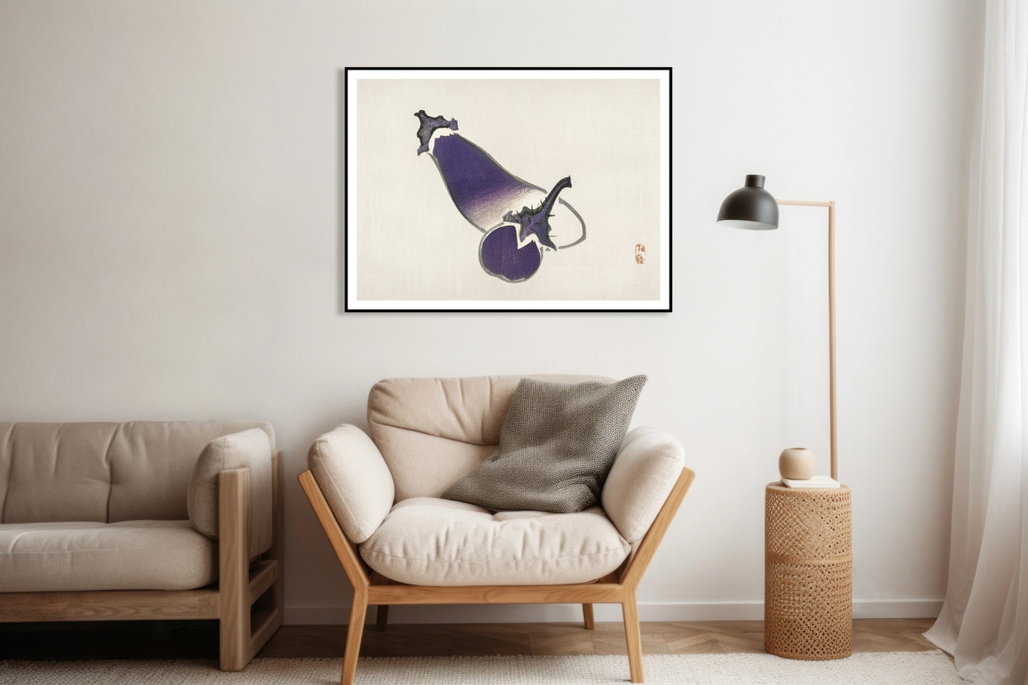 Plakat Eggplants, Kōno Bairei Japoński Vintage do Salonu