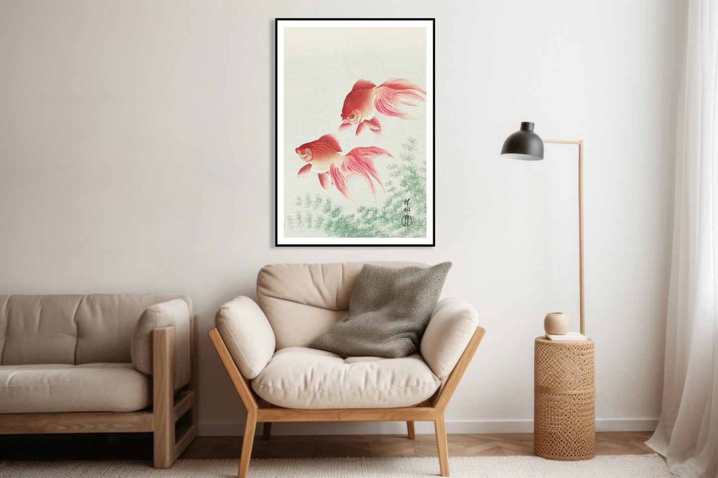 Plakat Two Veil Goldfish, Koson Japoński Vintage do Salonu