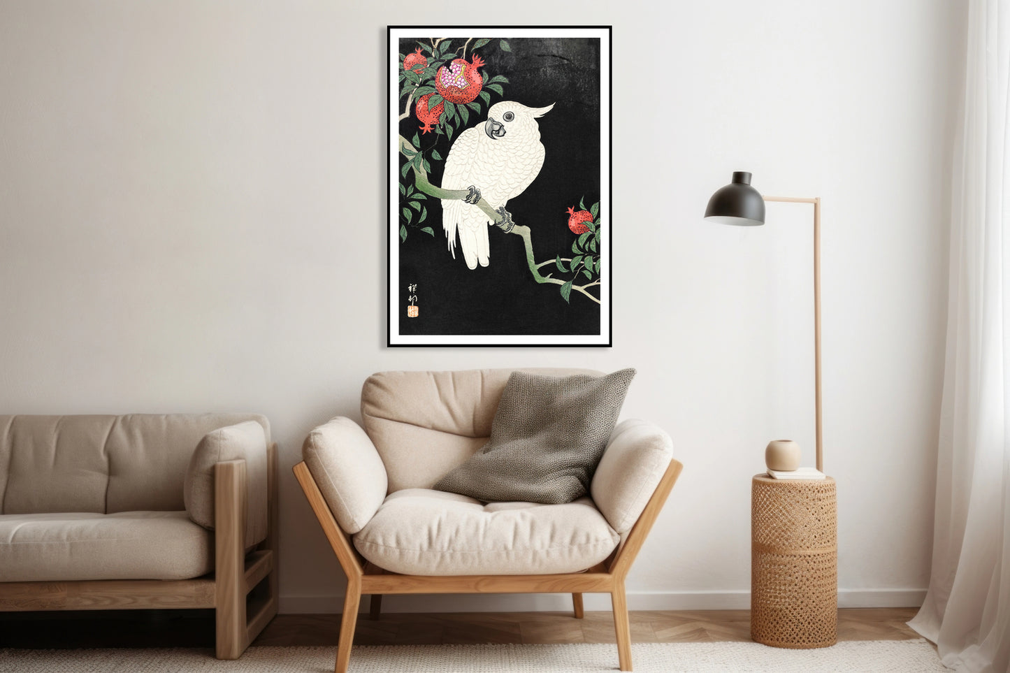 Plakat Cockatoo and Pomegranate, Koson Japoński Vintage do Salonu