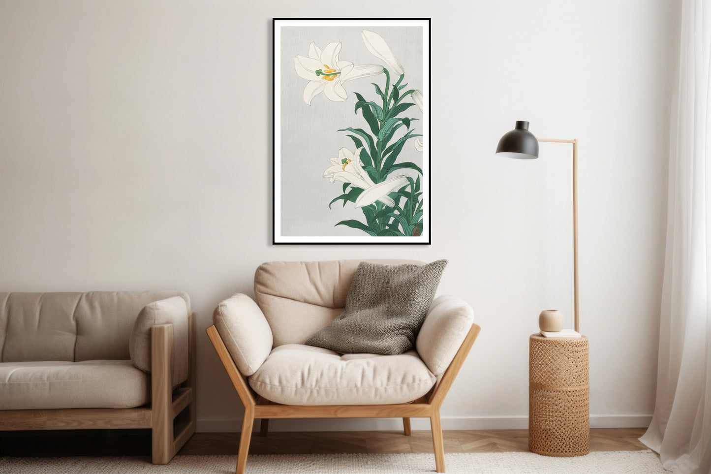 Plakat Lilies, Koson Japoński Vintage do Salonu