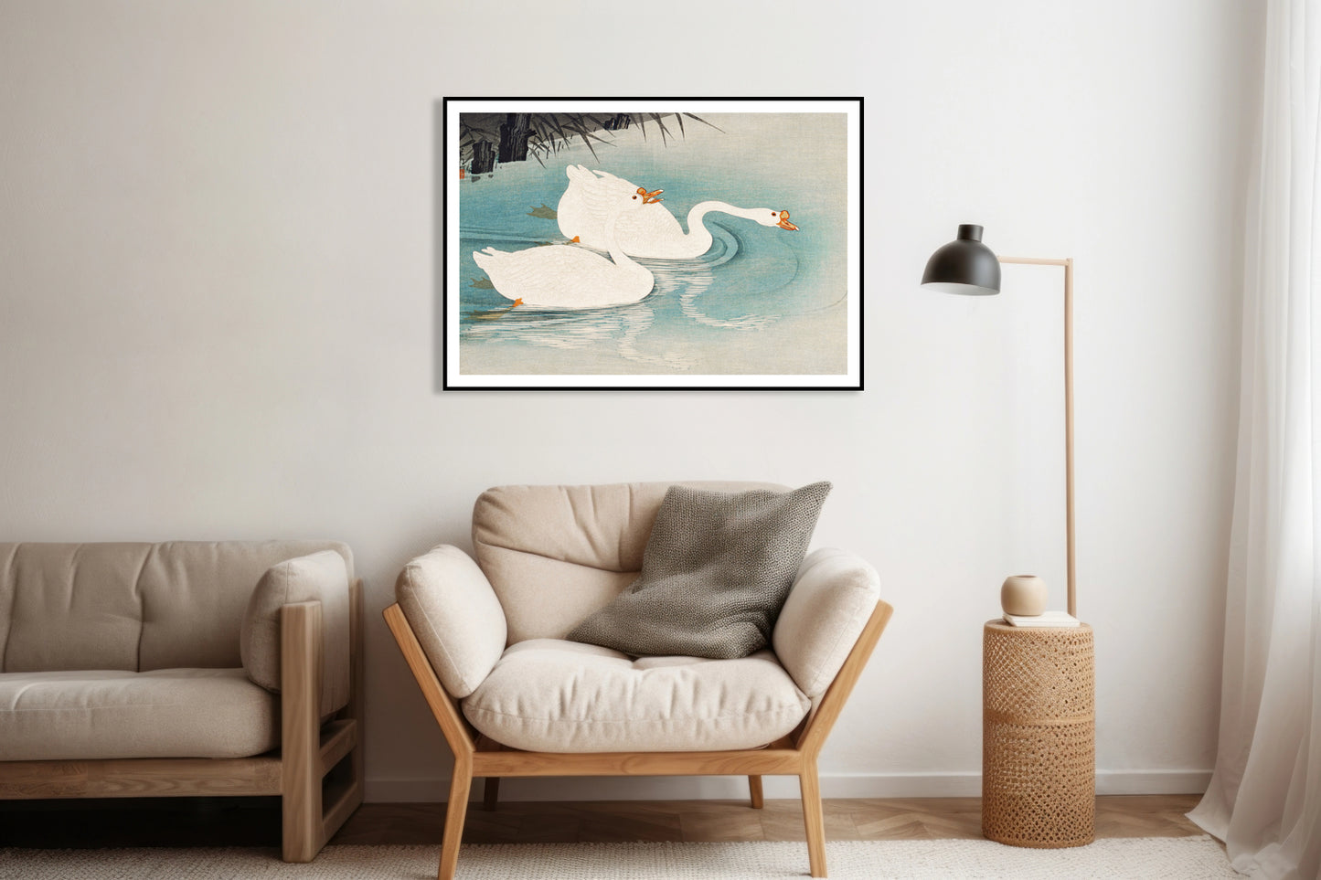 Plakat Geese amid Reeds, Koson Japoński Vintage do Salonu