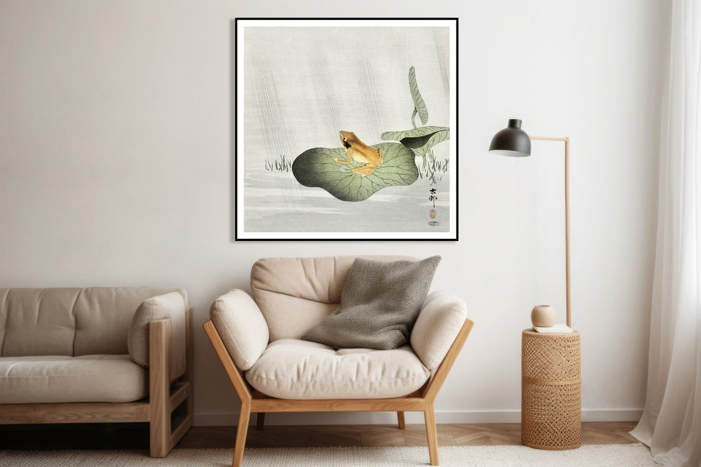 Plakat Frog on Lotus Leaf, Koson Japoński Vintage do Salonu