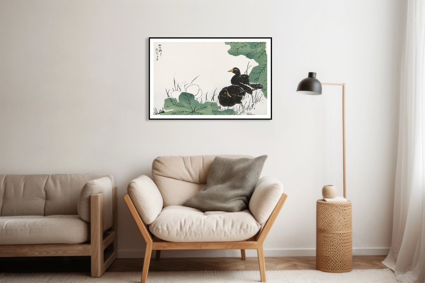 Plakat Coot and Lotus, Japoński Vintage do Salonu
