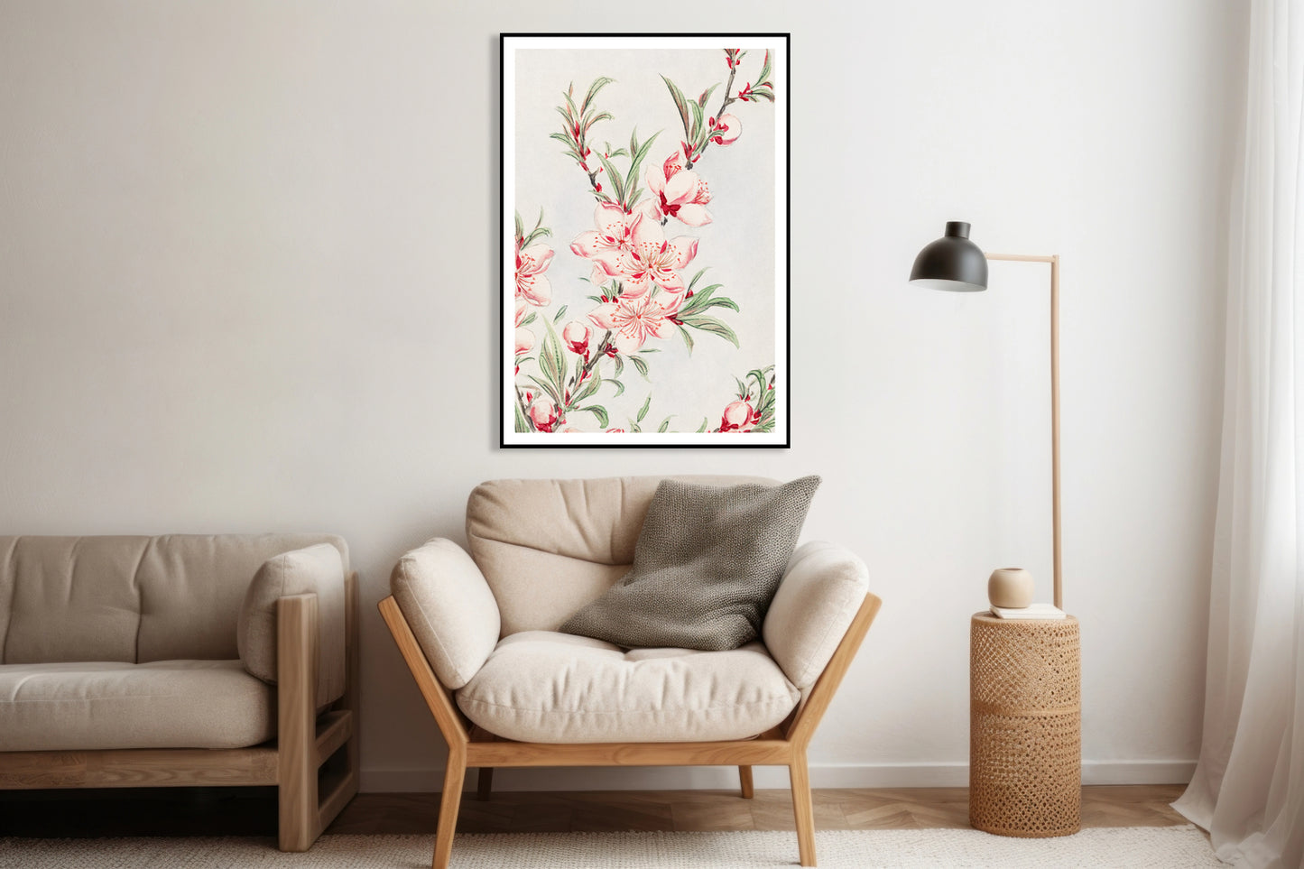 Plakat Peach Tree, Morikaga Japoński Vintage