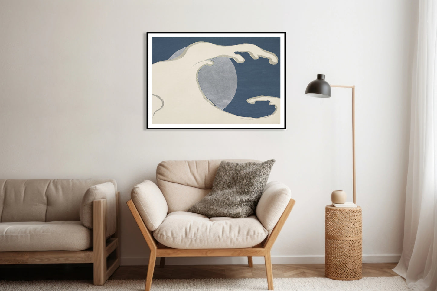 Plakat Waves and Sun, Sekka Japoński Vintage do Salonu