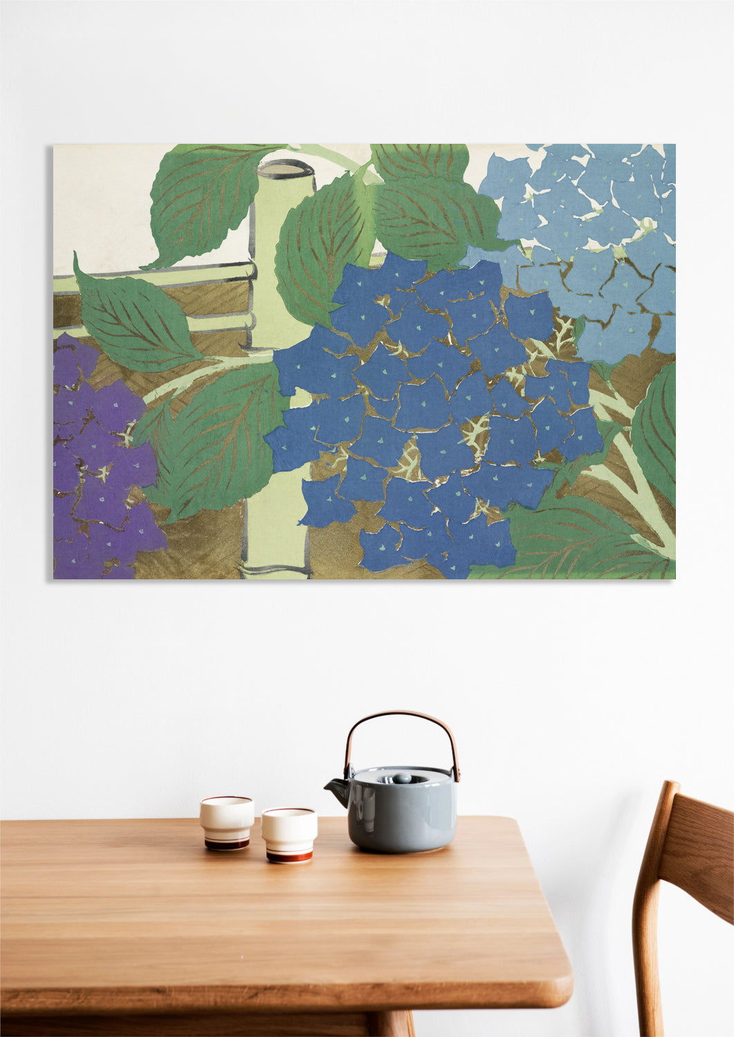 Obraz Hydrangea, Sekka Japoński Vintage do Salonu