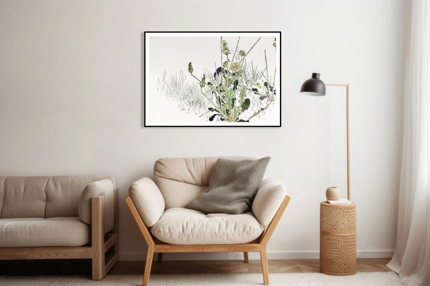 Plakat Wild Dandelions, Seitei Japoński Vintage