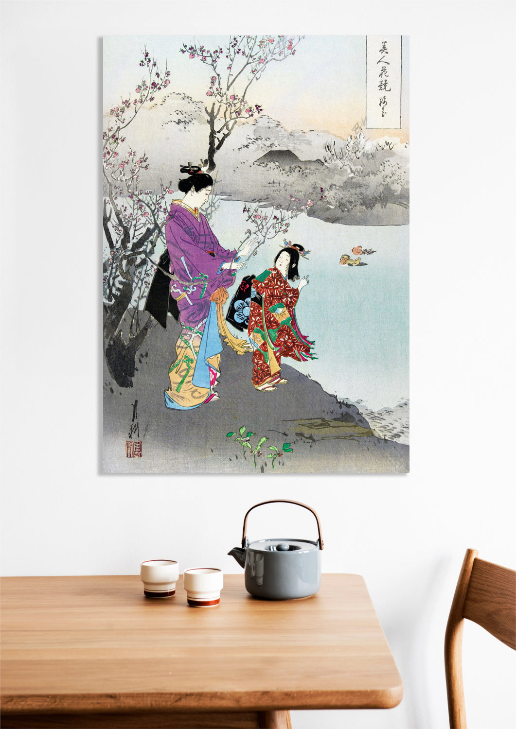 Obraz Plum Blossom, Gekko Japoński Vintage do Salonu