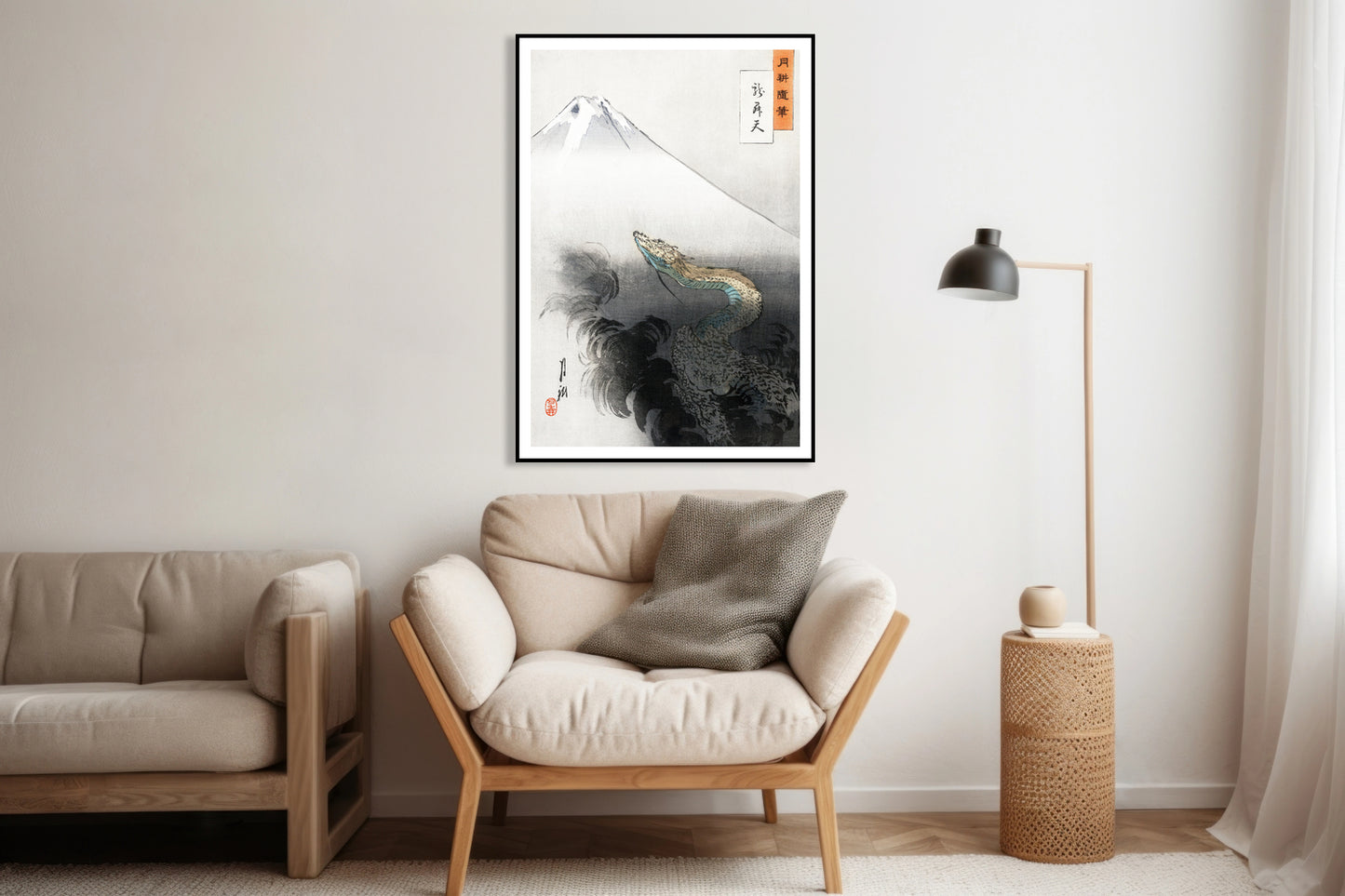 Plakat Ryū Shōten, Gekko Japoński Vintage do Salonu