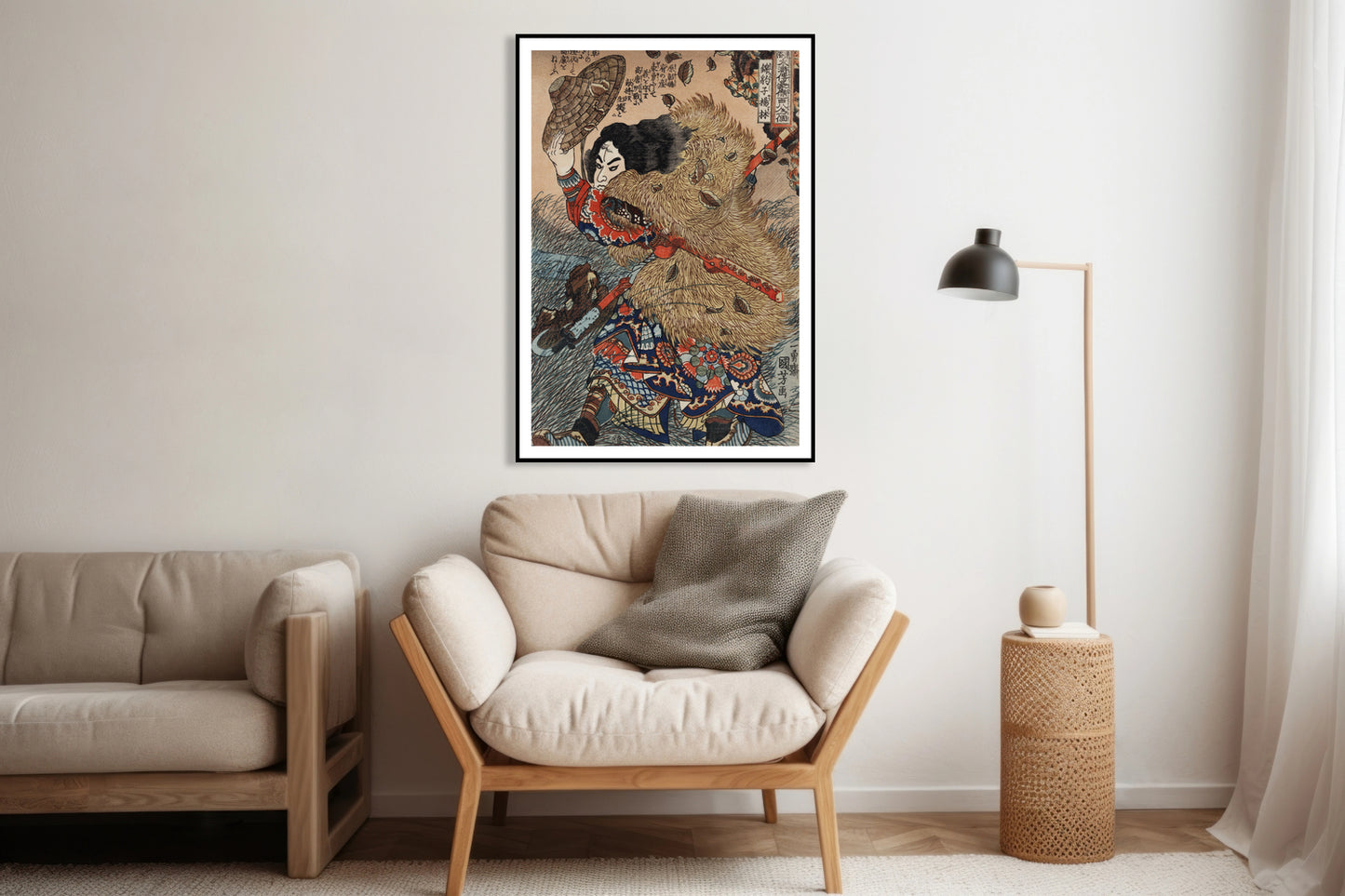 Plakat Kinhyoshi Yorin, Kuniyoshi Japoński Vintage