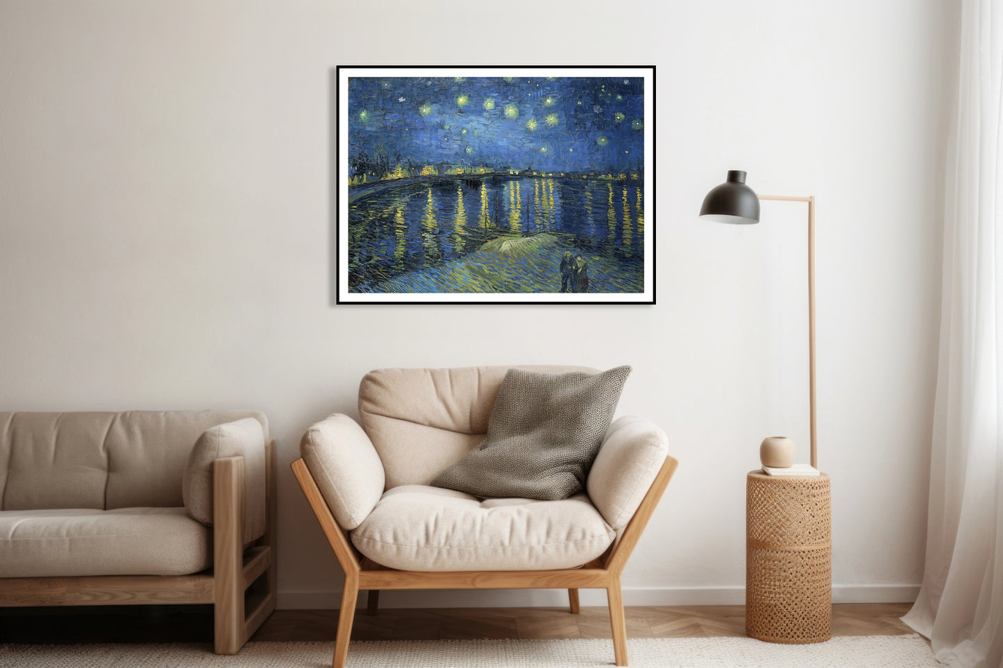 Plakat Gwiaździsta Noc nad Rodanem, Van Gogh Vintage