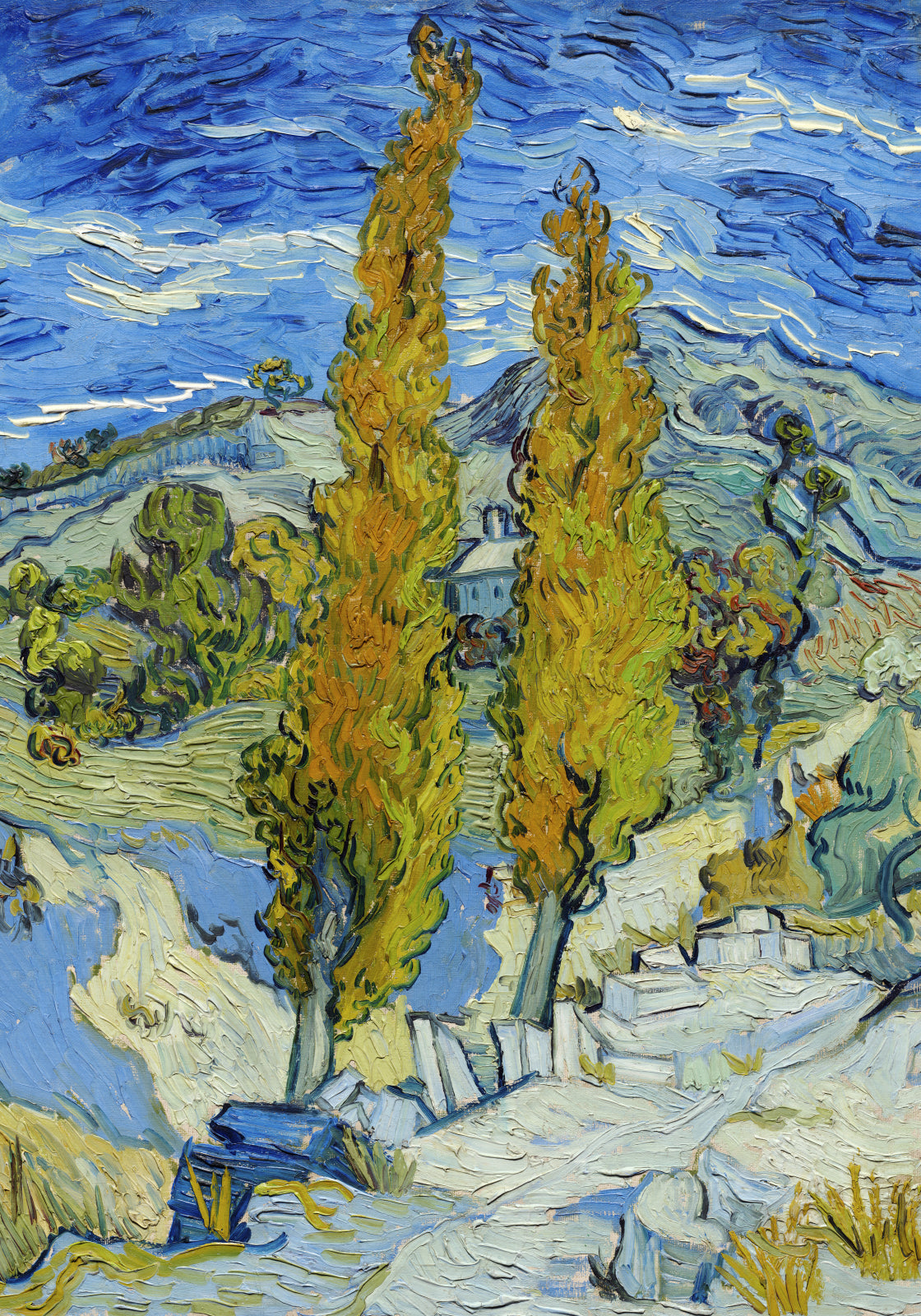 Plakat Van Gogh - Topole na wzgórzach