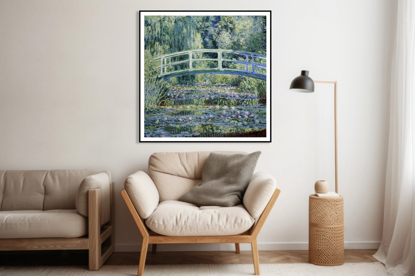 Plakat Water Lilies and Japanese Bridge, Monet Vintage