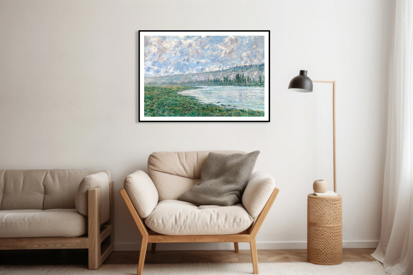Plakat The Seine at Vétheuil, Monet Vintage do Salonu
