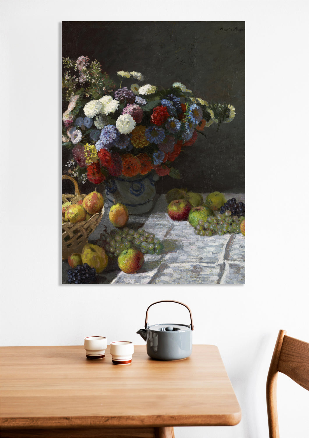 Obraz Still Life with Flowers and Fruit, Monet Vintage