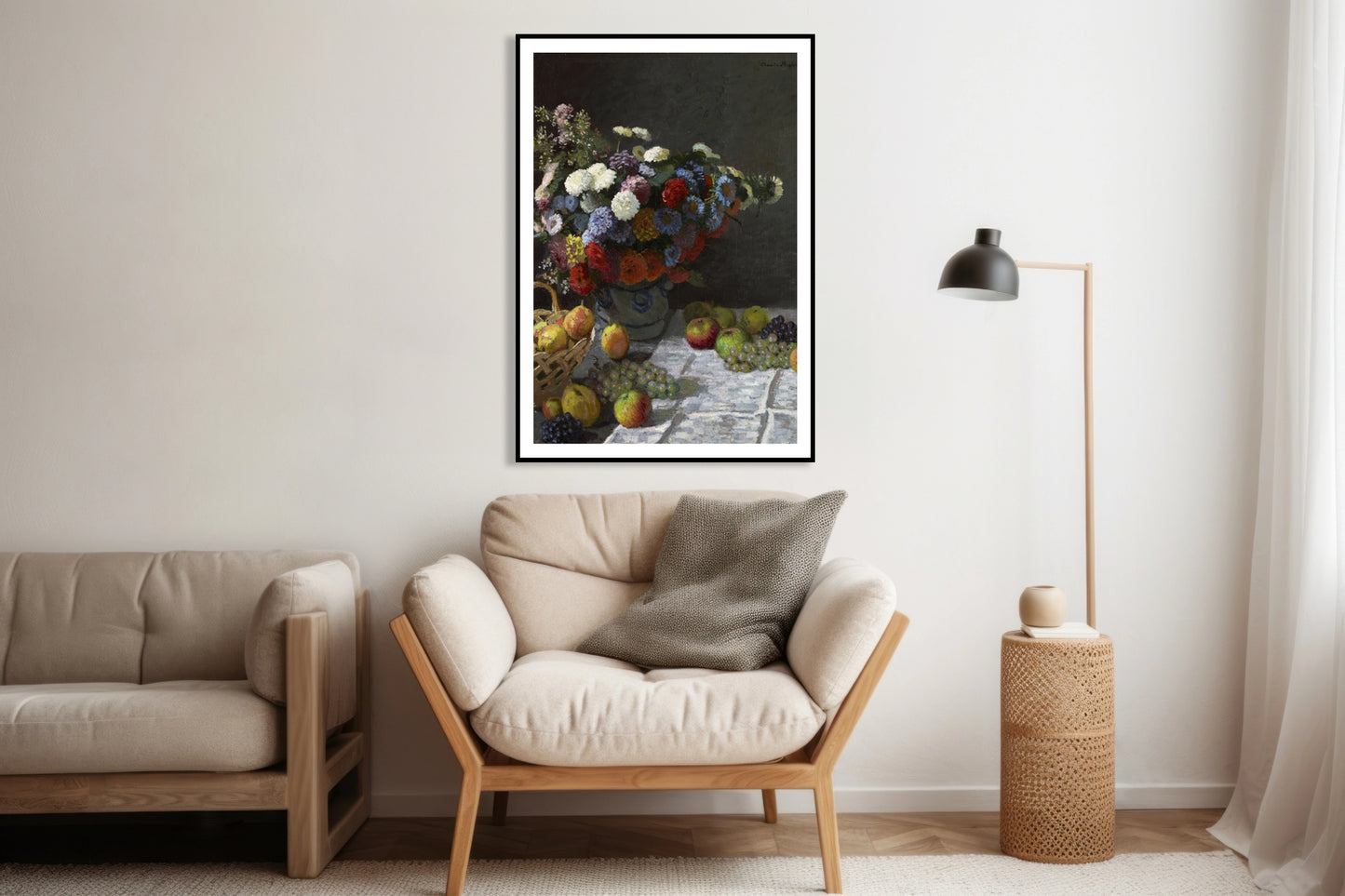 Plakat Still Life with Flowers and Fruit, Monet Vintage