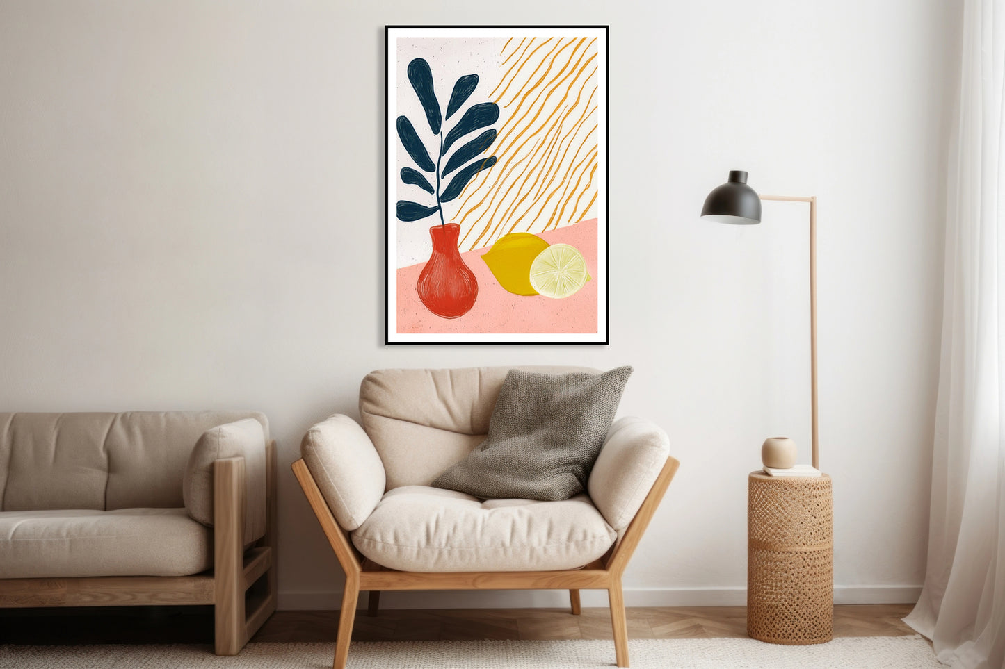 Plakat Wazon Minimalistyczny , Wnętrza Styl Skandynawski, Boho