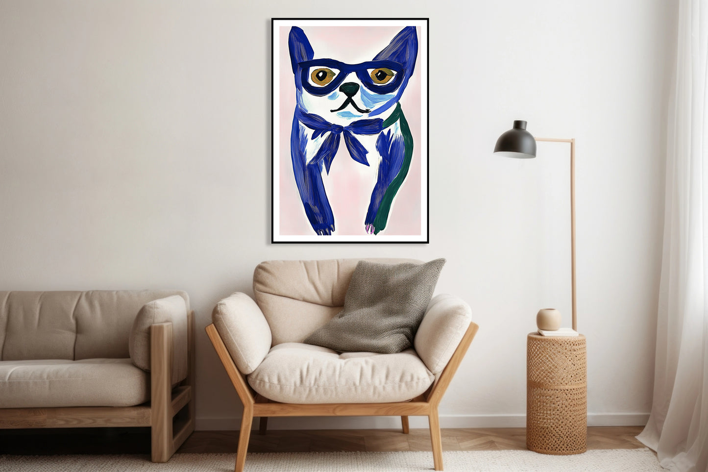 Plakat Psiecko Minimalistyczny , Wnętrza Styl Skandynawski, Boho
