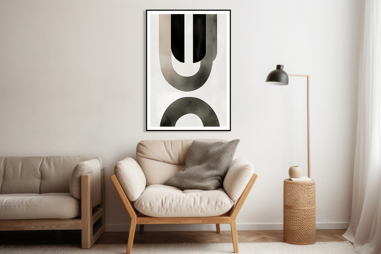 Plakat Okręgi Minimalistyczny , Wnętrza Styl Skandynawski, Boho
