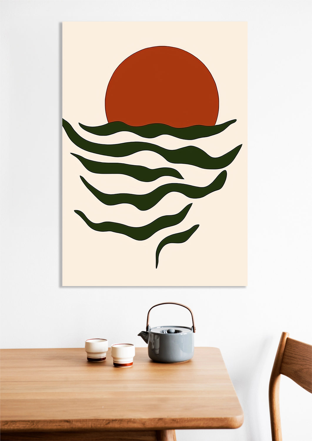 Obraz Fale Minimalistyczny , Wnętrza Styl Skandynawski, Boho