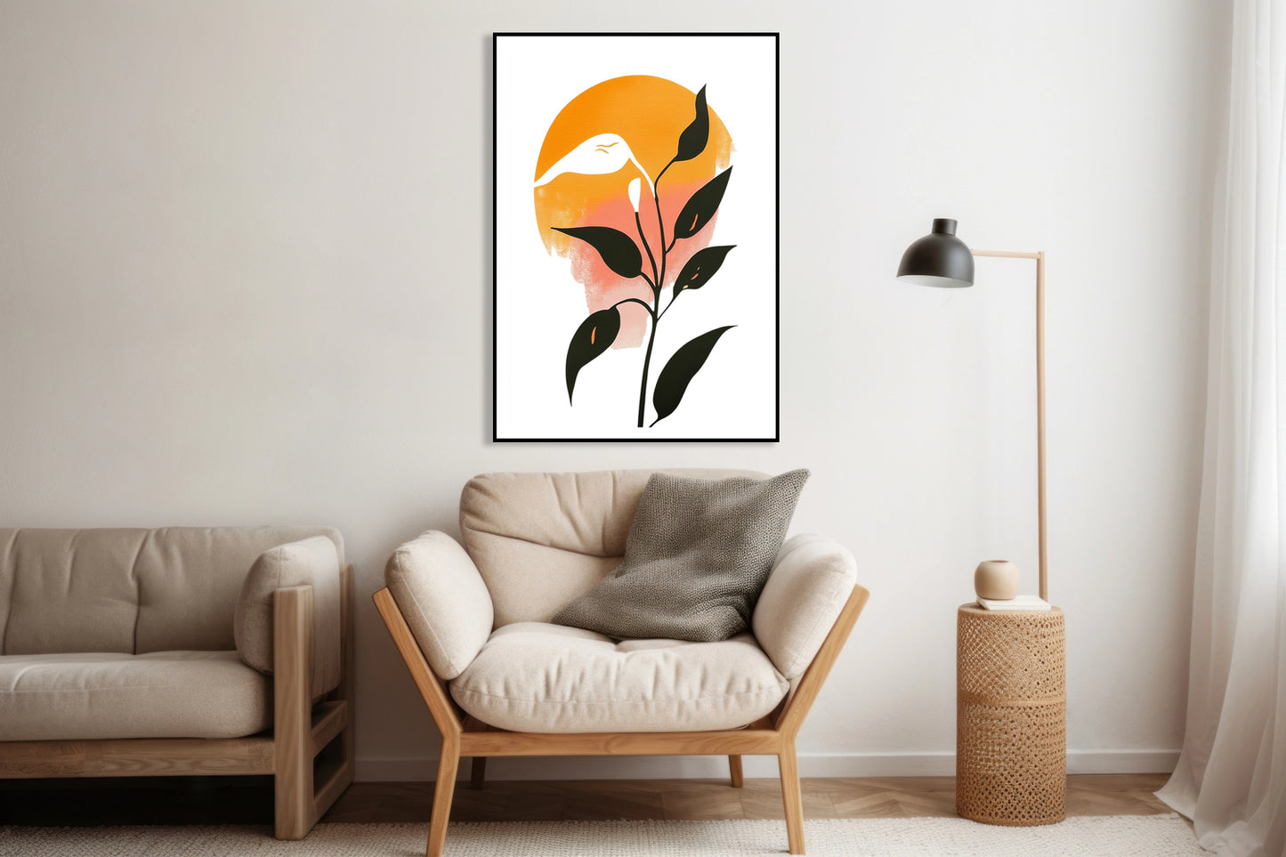 Plakat Półksiężyc Minimalistyczny , Wnętrza Styl Skandynawski, Boho