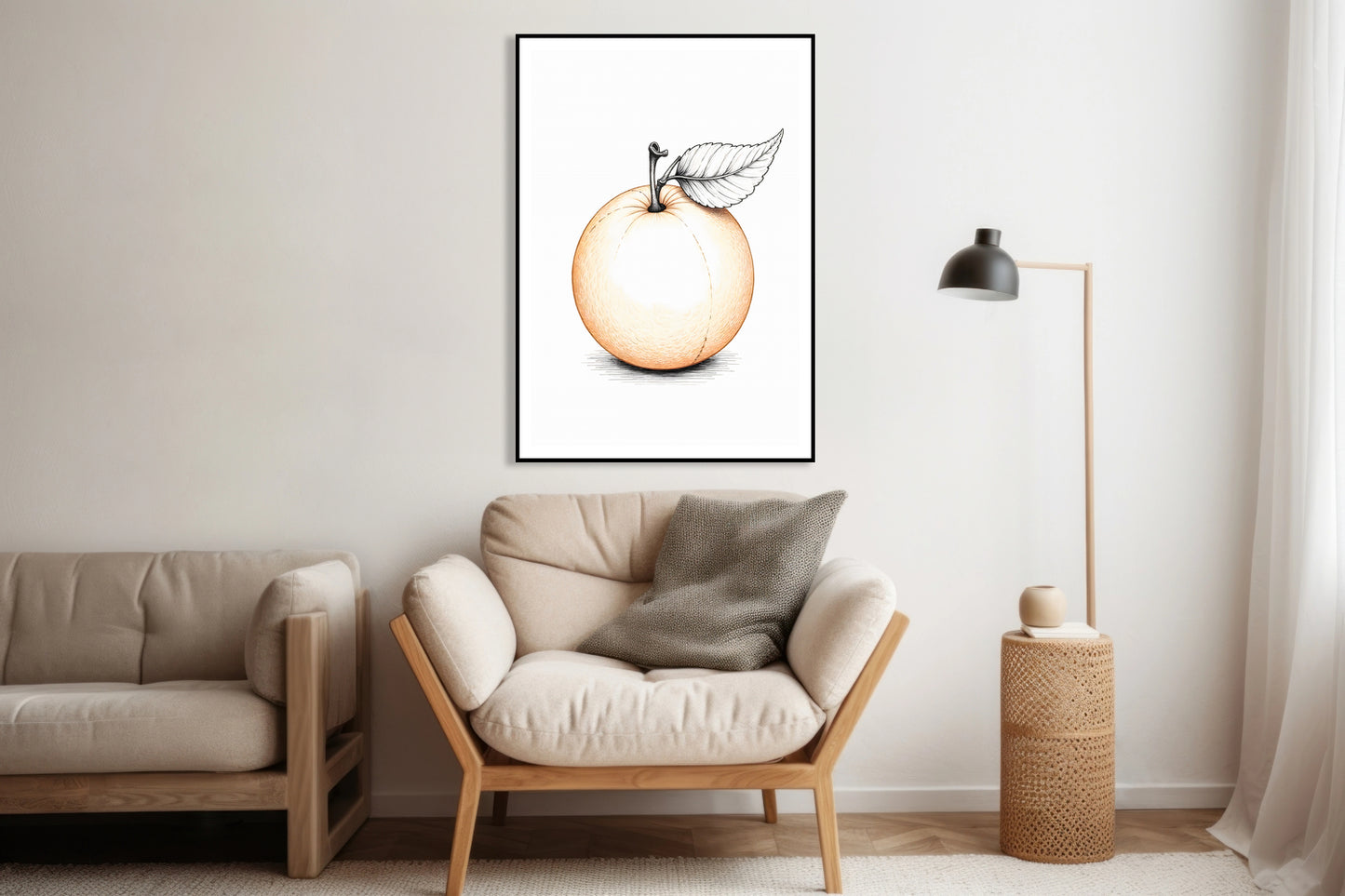Plakat Cytrus Minimalistyczny , Wnętrza Styl Skandynawski, Boho