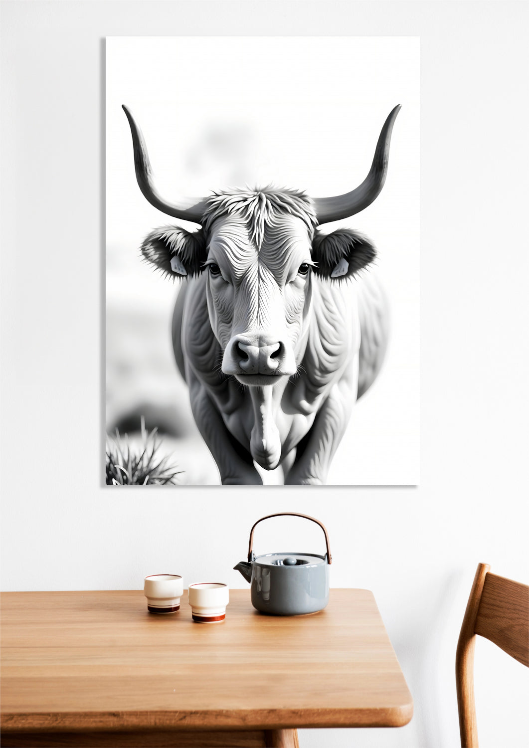 Obraz Vintage Artystyczny | Krowa | Portret Zwierząt Pop Art