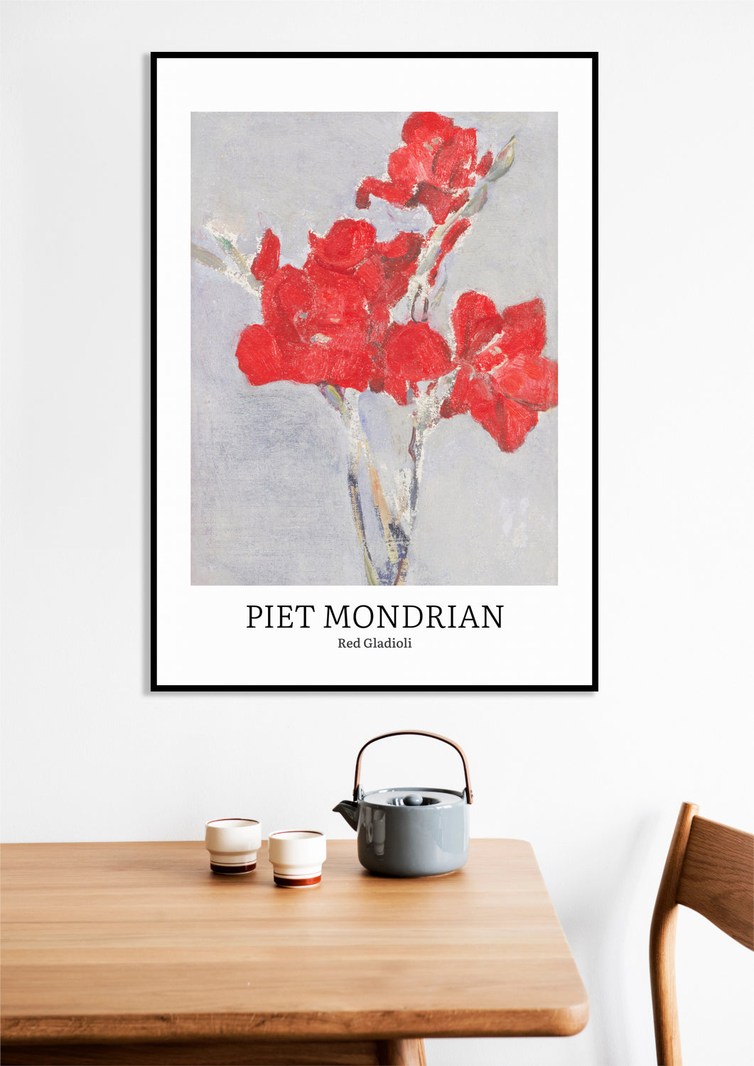 Obraz Design Red Gladioli, Mondrian Vintage do Salonu