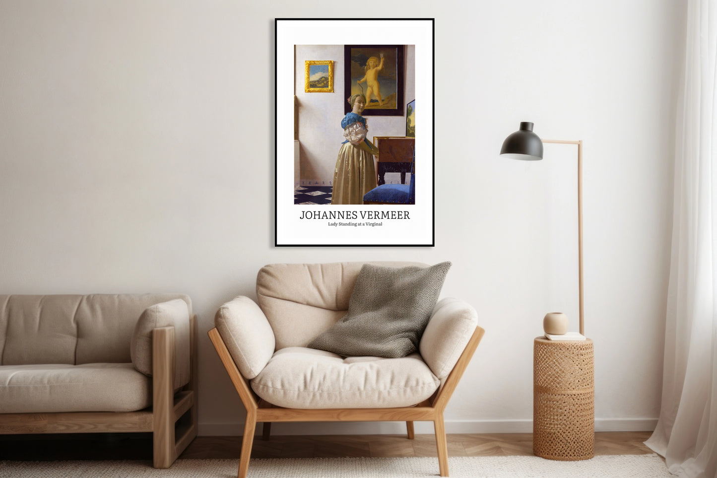 Plakat Design Lady Standing, Vermeer Vintage do Salonu