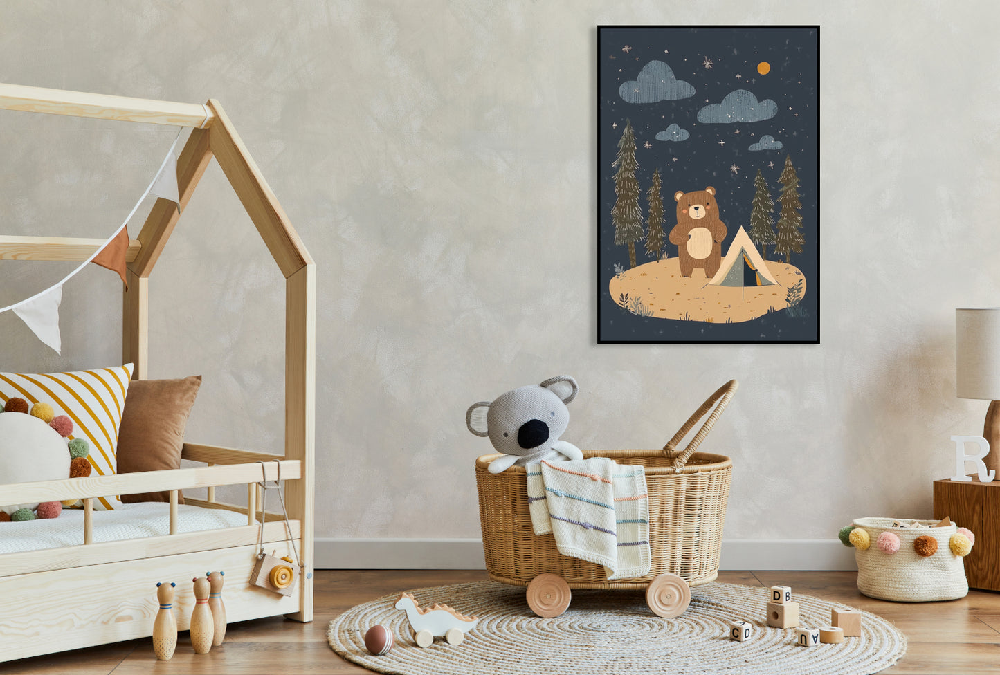 Plakat Wzory dla Dzieci, Dziewczynki i Chłopca - Camping