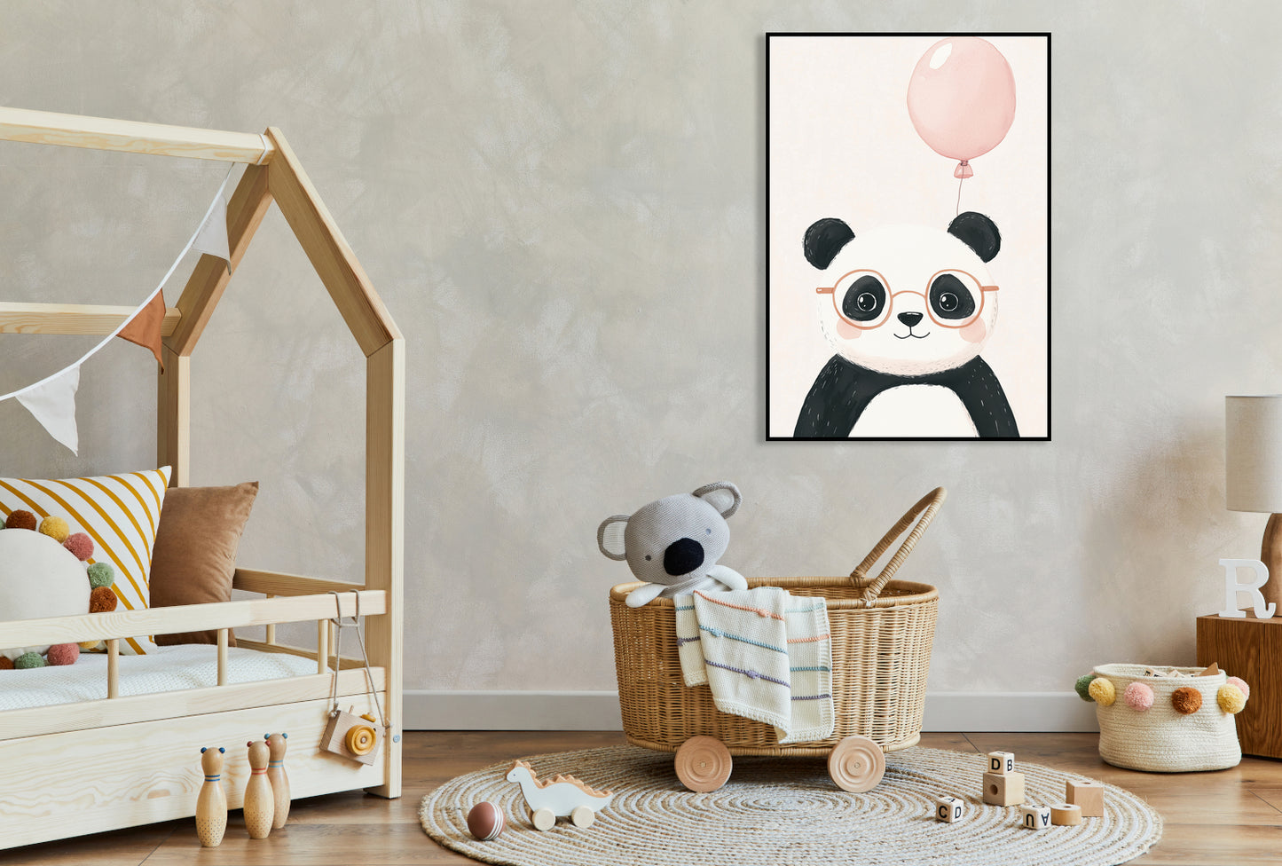 Plakat Wzory dla Dzieci, Dziewczynki i Chłopca - Panda