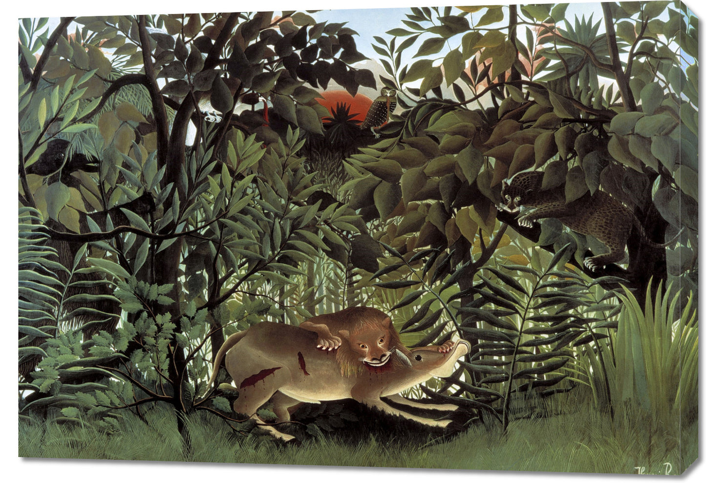 Obraz The Hungry Lion, Rousseau Vintage do Salonu