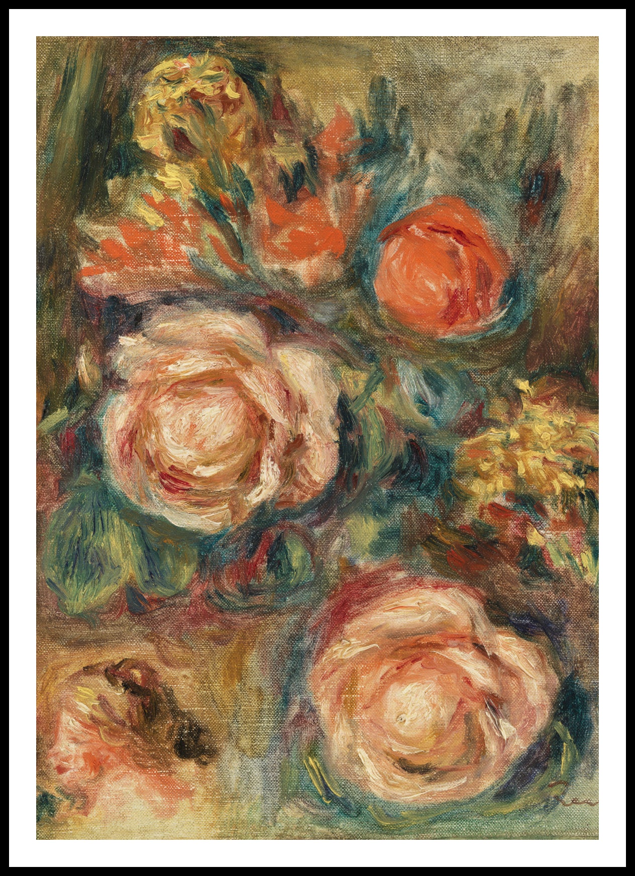 Plakat Bouquet of Roses, Pierre-Auguste Renoir