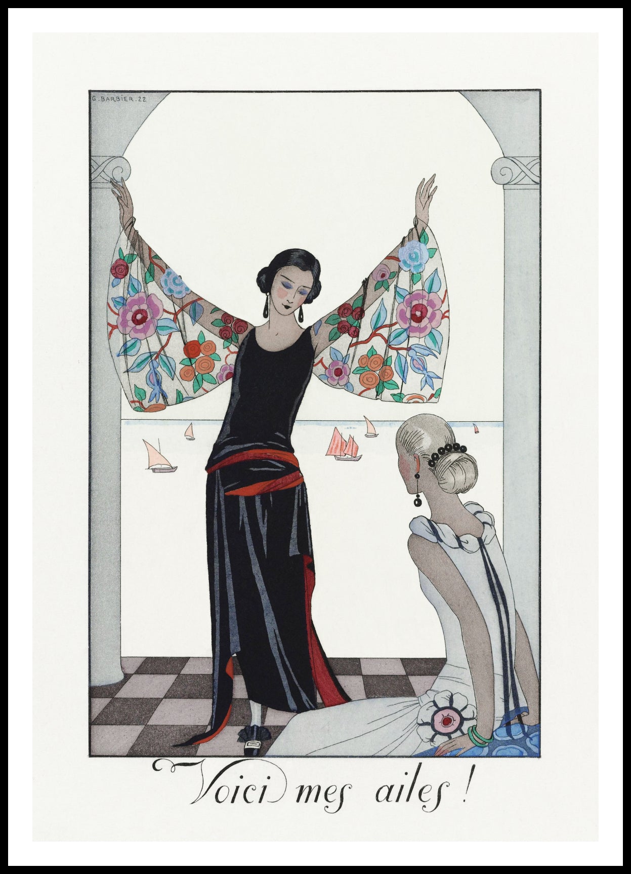 Plakat Voici Mes Ailes!, Barbier Vintage do Salonu
