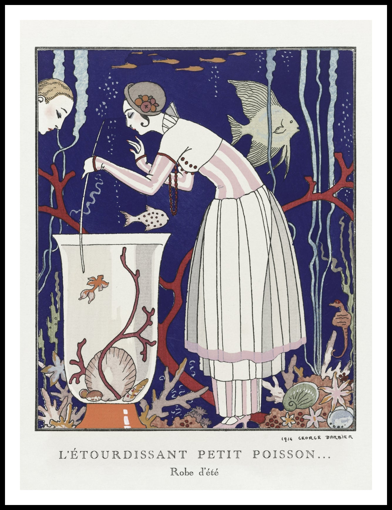 Plakat L'étourdissant Petit Poisson, Barbier Vintage