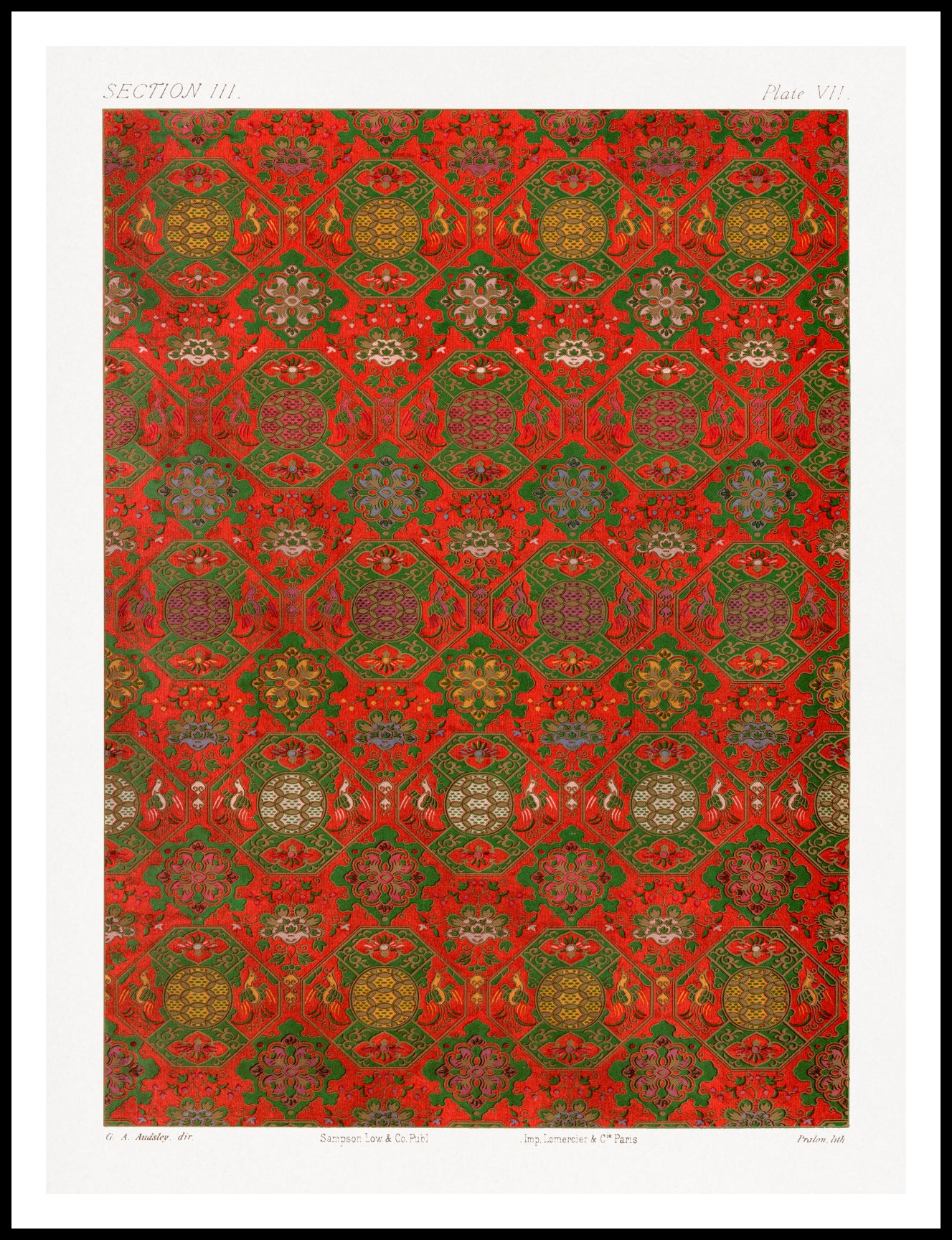 Plakat Wzór Wachlarza, G.A. Audsley Vintage do Salonu
