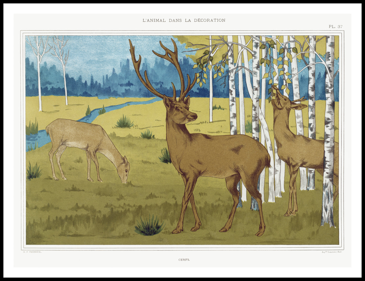 Plakat Jelenie, Verneuil Vintage do Salonu