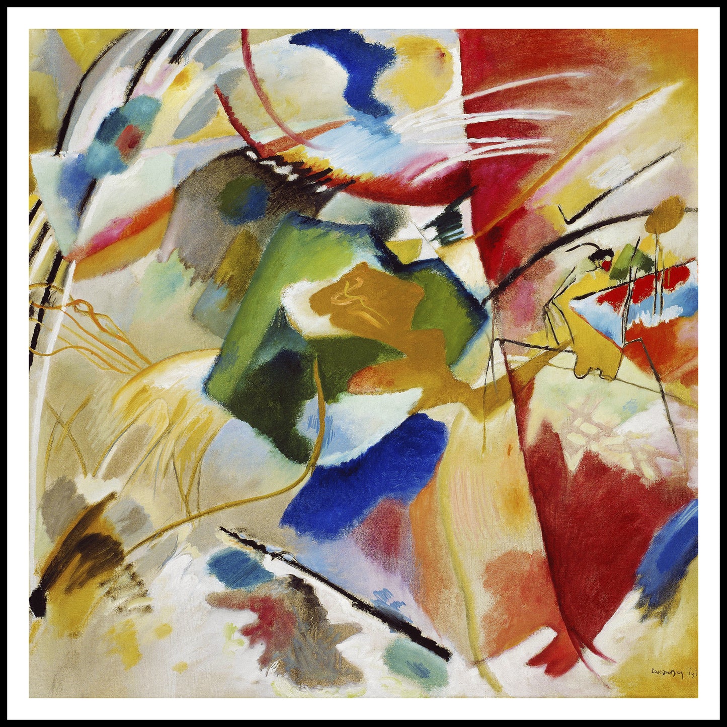 Plakat Painting with Green Center, Wassily Kandinsky