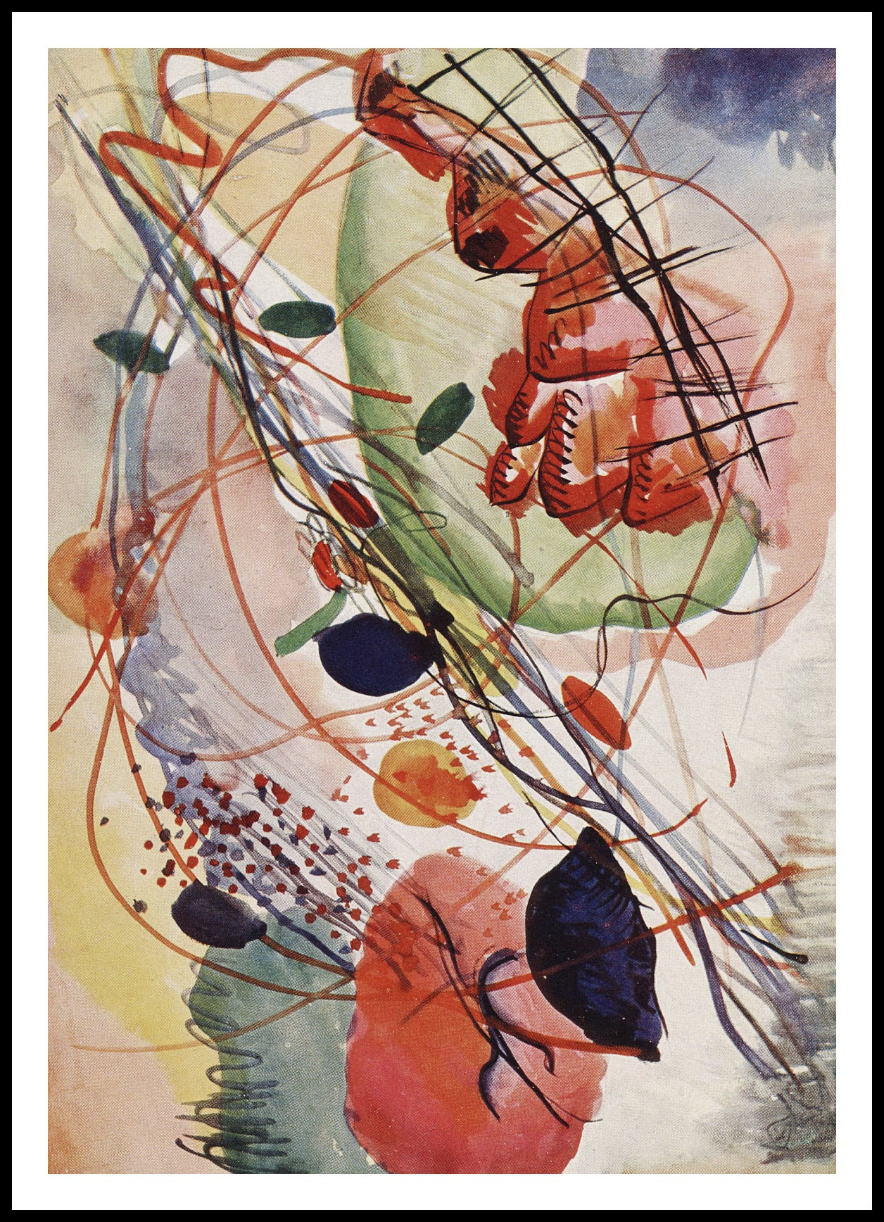 Plakat Aquarell Print, Wassily Kandinsky Vintage do Salonu