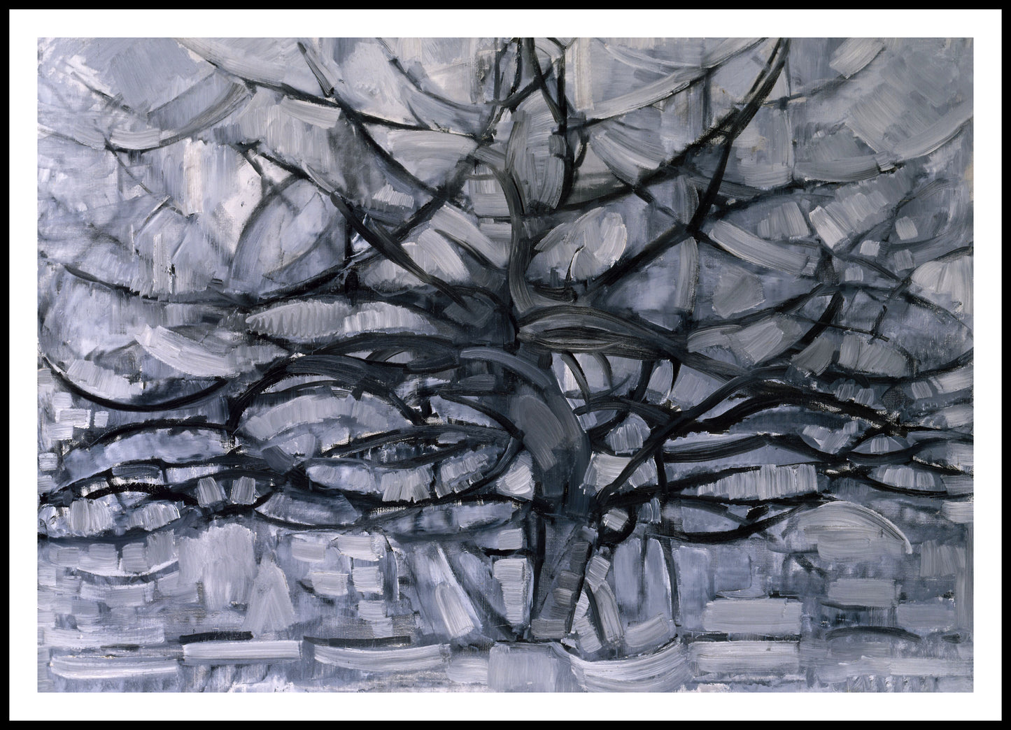 Plakat Gray Tree, Piet Mondrian Vintage do Salonu