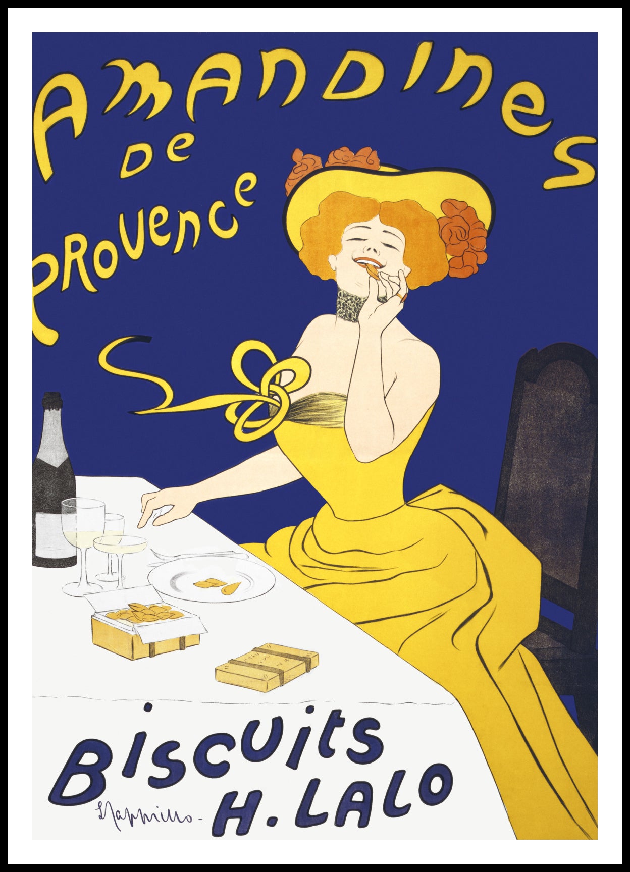 Plakat Woman Eating Almond Cookies, Cappiello Vintage