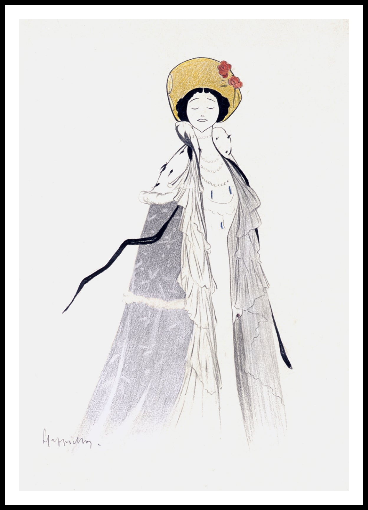 Plakat Lina Cavalieri, Cappiello Vintage do Salonu
