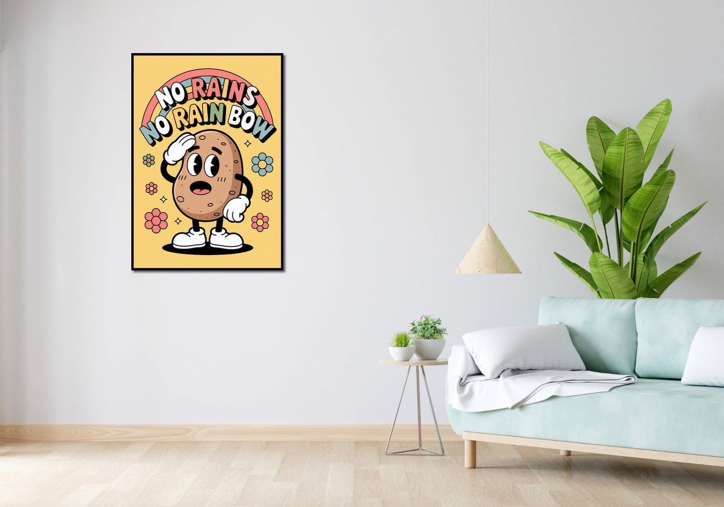 Plakat Motywacyjny Afirmacja Retro Vintage Do Salonu No Rains