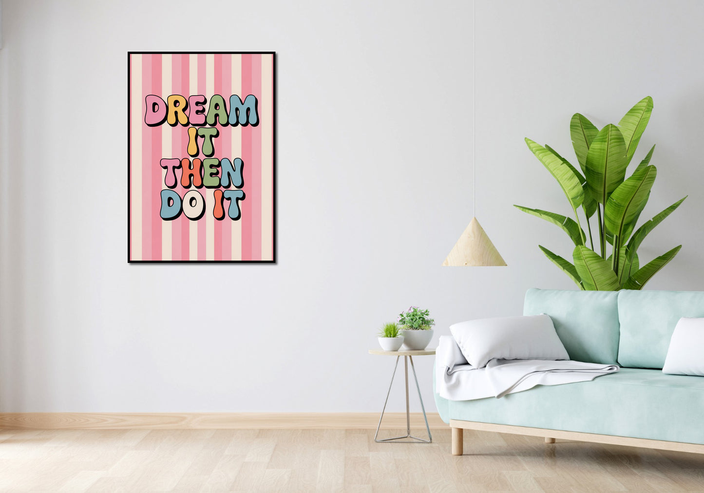 Plakat Motywacyjny Afirmacja Retro Vintage Do Salonu Dream It